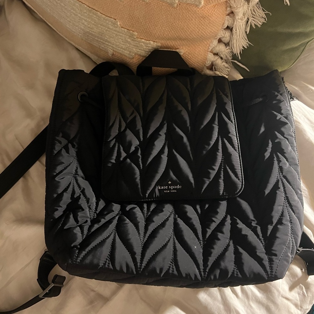 Kate Spade Black Quilted Backpack